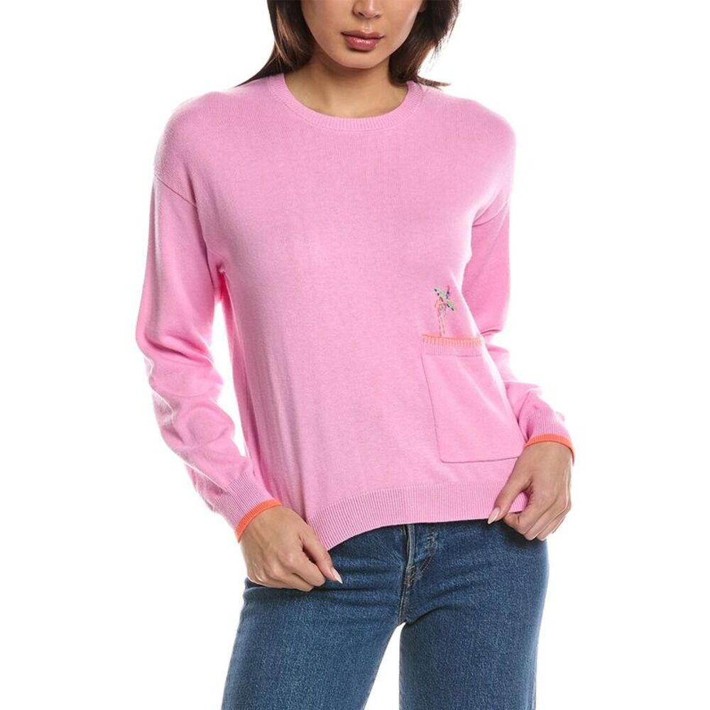 Wispr Womens  Sydney Sunset Crewneck Sweater, Pink